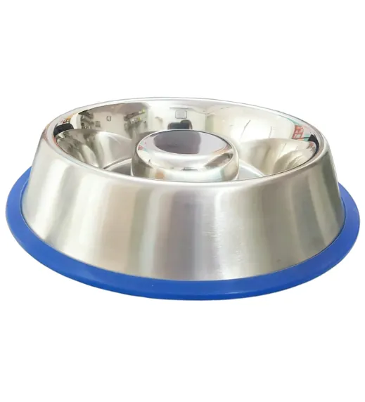 Slow Feed Anti Bloat Dog Bowl with Bonded Silicone Base